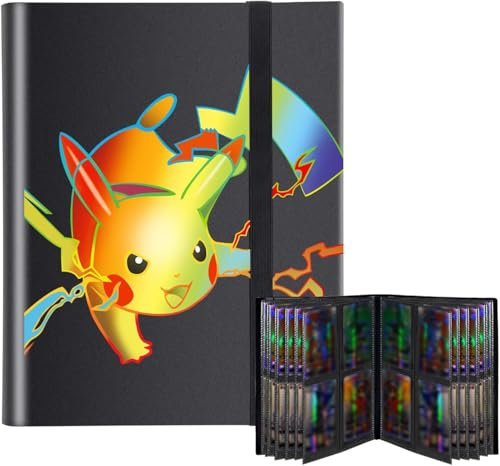 Sammelkarten album Kompatibel mit 160 Karten, 20 Seiten 4 Pocket Sammelkarten Mappe, Karten Sammelalbum, Spielzeug Karten Klein Heft, Kindergeburtstags Sammelkartenalben Toy (160Black)