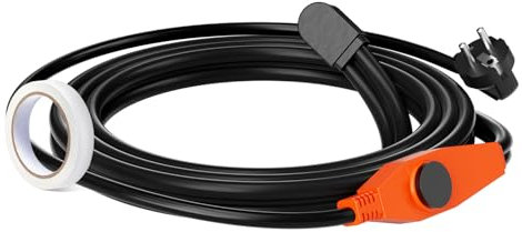 VEVOR Frostschutz Heizkabel, 4 m, 23 W/m, Heizkabel für Rohre mit eingebautem Thermostat, Rohrheizkabel zum Schützen von PVC-Schläuchen, Metall- & Kunststoffrohren vor dem Einfrieren