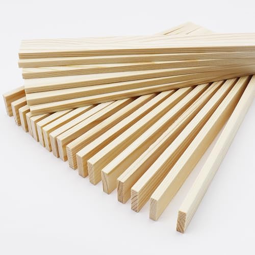 WANYI Lot de 20 blocs carrés en pin, 200 x 20 x 5 mm, pour bricolage, artisanat, décoration et modélisme, sculpture