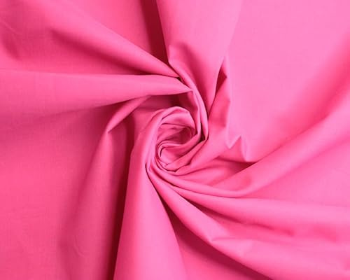 Polycotton -112cm, Durable for Sewing & Dressmaking (Flo Cerise, 1 Meter)