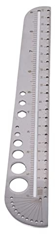 Pssopp Regla para Cortar Cuero, Herramienta de Medición de Acero Inoxidable, Regla de ángulo de Precisión para Artesanía y Construcción, 10,55 Pulgadas de Longitud, Ideal para Mejoras en el Hogar