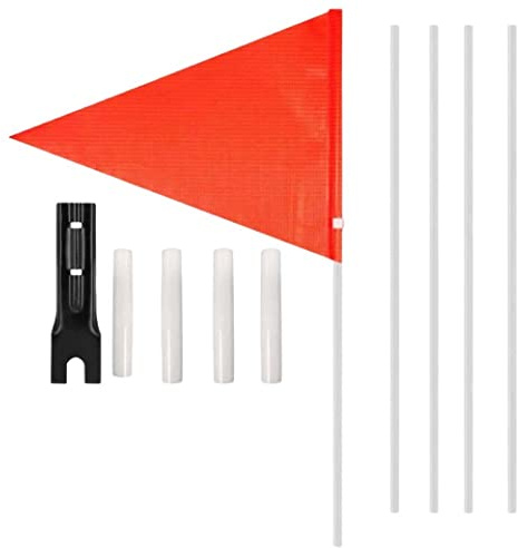 Muzrunq Drapeau de sécurité pour vélo, Drapeau de remorque vélo pour Enfant, réfléchissant pour Enfants avec Support Fixation, Banderole sécurité Rouge pour Enfants