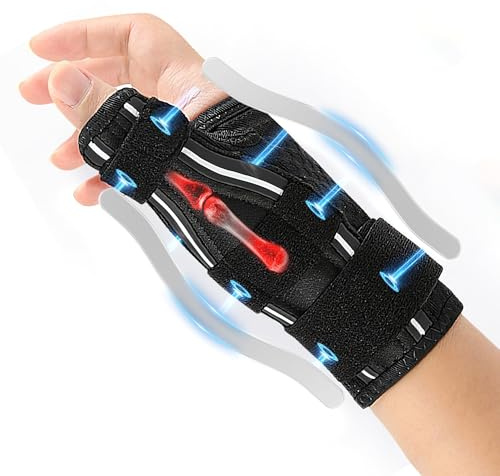 EASICUTI Daumenbandage Rechts und Links, Daumenschiene zur Unterstützung bei Schnellfinger, Sehnenentzündung, Arthritis, Verstauchungen, Schmerzlinderung, für Herren und Damen, Schwarz/Weiß