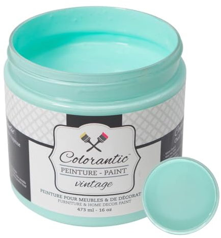 Colorantic | CARIBBEAN SEA Furniture Chalk Paint for DIY- Multi-Surface All-in-One Craft Paint | TURQUOISE GREEN Decorative Painting for Wood (8 oz)