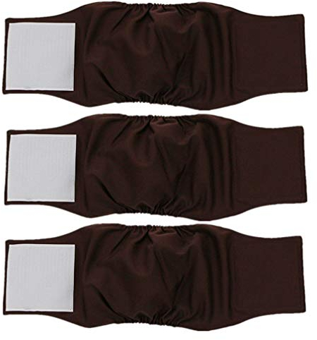Amaliy 3 Stück Waschbare Hund Windeln für Rüden - Bequeme Langlebige Wiederverwendbare Hundewindeln (M(Taille: 34-44cm))