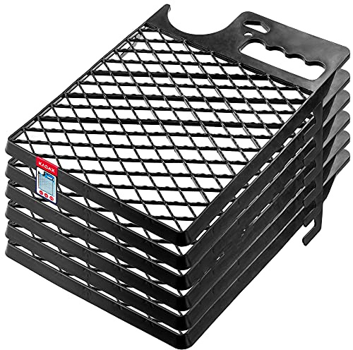 KADAX Grille de Peinture avec Poignée pour Seau, Grille en Plastique pour Roleau de Peinture, Accessoire pour Vos Projets de Rénovation (Noir, Lot de 6)