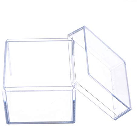 Clear Acrylic 5 Sided Earring Bust Organizer, Jewellery Box Organiser Small Travel Display Storage Case Square Cube Props Box