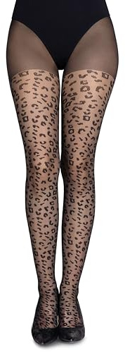 LORES Collant pour femme, fin, mat, semi-opaque, avec motif, pour le bureau, l'école, sexy, à motifs, losanges, Noir, XL