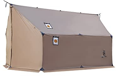 OneTigris TEGIMEN groß warm Zelt Winter, Camping Survival Hängematte Zelt wasserdicht 3000 mm Plane für Wandern(Coyote Braun)