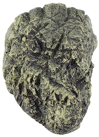 Grotte Reptile en Résine, Grande Cachette pour Tortue Aquatique, Décoration Aquarium en Forme de Pierre, Abri Poisson pour Aquarium