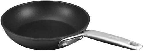MSMK Titanium Non Stick Frying pan 18cm, Induction Cooking Pan with Cool Stainless Steel Handle，Small Frying Pan for All Stoves，Omelette Pan Non Stick，Egg Pan, Oven Proof Frying Pans，10 Year Guarantee