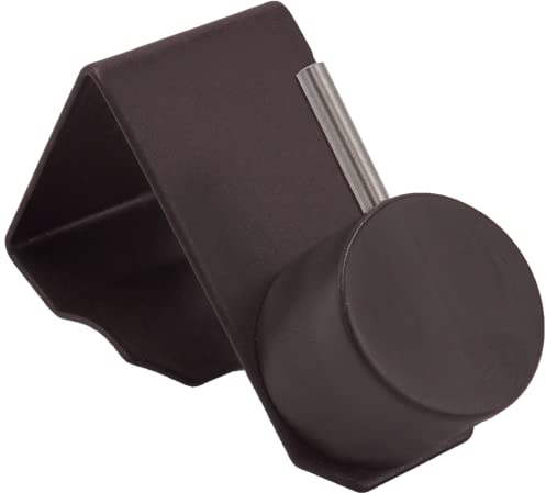 dekondo 2X Fensterhaken/Dekohaken für Gardinenstangen/Vitragenstangen/Scheibengardinen (sowohl seitlich als auch Oben zu befestigen) (15-20mm Fensterdicke, braun)