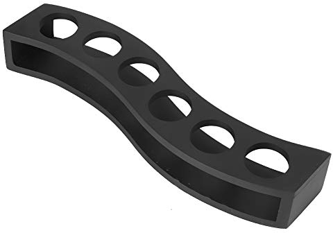 Shot Glass Tray Holder, 6 Holes Shot Glasses Cocktail Holder Drinks Serving Board Organizer Wooden Drinks Paddle Black for Home Party Bar(02), Not Include Wine Glass