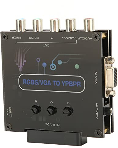 Convertisseur RGBS VGA SCART vers YPBPR, Convertisseur de Transcodage Vidéo de RGBS VGA SCART vers YPBPR Adaptateurs Vidéo pour SFC pour Genesis pour N64 pour Dreamcast