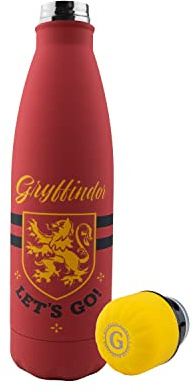 Cinereplicas Harry Potter - Botella de agua aislada de acero inoxidable de 500 ml Gryffindor Vamos - Licencia Oficial