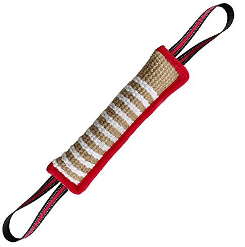 MiOYOOW Bogseringsleksak, hundbitkudde, valp jute bitleksak med 2 starka handtag för små medelstora hundar valpträning