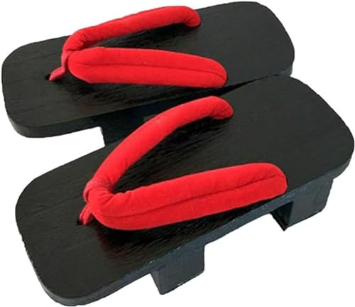 BYLUM Geta Sandales Femmes en Bois Geta Sandales Sabots Tongs Deux Dents Japonais Traditionnel Haut Talon Pantoufles Cosplay(7,42EU)