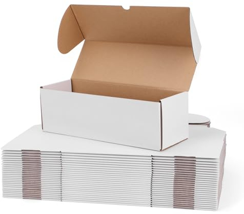 WIFTREY 12x4x4 Small Shipping Boxes set of 25, White Corrugated Cardboard Box 12''L x 4''W x 4'' H for Mailing Packing Shipping