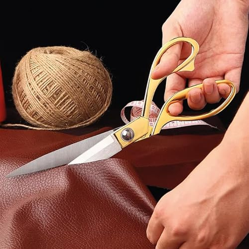 CISEAUX DE COUTURE PROFESSIONNEL GRANDE TAILLE 26,5 CM ACIER INOXYDABLE ET CUIVRE POUR TISSU CUIR SELLERIE TAPIS