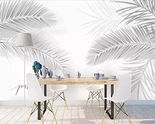 Tropical Palm Tree Grey Mural Wallpaper Black and White Background 3D Wallpaper for Walls 200cm x 140cm