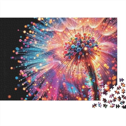 Flor Colorida Arte Puzzle de 1000 Piezas Puzzle para Adultos Papel Luz Nocturna Puzzle para Toda la Familia Decoración Regalo 38x26cm/1000pcs