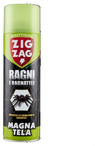 ZIG-ZAG Insetticida Ragni, Magnatela, Ragni, Insetticida per Ragni e Ragnatele ad Alta Residualità, Previene Formazione di Ragnatele Fino a 40 Giorni, 500 ml
