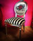 Harald Glööckler Pompöös by Casa Padrino Luxus Barock Esszimmer Stuhl Schwarz/Weiß Streifen/Silber - Pink Lips - Pompööser Barock Stuhl Designed by