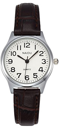 JSDDE Uhren Damen Einfache Stil Armbanduhr Quarzuhr Bambusknoten Lederarmband Uhr Arabische Ziffern Analoge Uhr Quarzuhr Kleideruhr für Frauen Mädchen (braun)