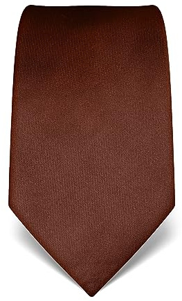 Vincenzo Boretti cravatta elegante classica da uomo, 8 cm x 15 cm, di pura seta di alta qualità, idrorepellente e antisporco, design in tinta unita marrone scuro