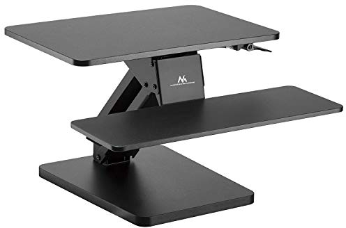 Maclean MC-882 Schreibtischaufsatz Arbeitstation Sitz-Steh Höhenverstellbar Schreibtisch Computertisch Gasfeder, Schwarz