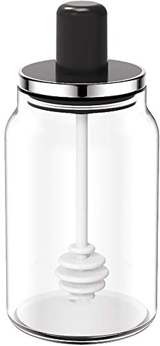 XiaoShenLu Tarro de miel con condimento sellado, 220 ml, negro