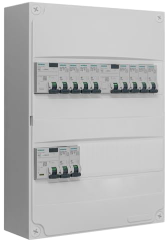 SIEMENS - Tableau 2 Rangées Pré-équipé 2 Inter. Diff. 40A + 1 Inter. Diff. 40A + 10 Disjoncteurs