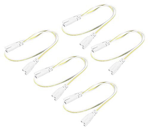 sourcing map Lampe Connexion Fil pour T4 T5 T8 LED Tube, 50cm 3 Broche Double Terminal Lumiere Liaison Cordons Rallonge Câble Paquet de 5