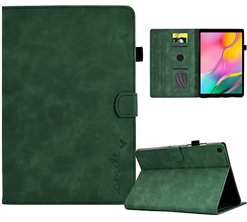 Aswant Hülle Kompatibel mit Samsung Galaxy Tab A 10.1 Zoll 2019 SM-T510 / SM-T515, PU Leder Samsung Galaxy Tab A SM-T510 Hülle, Case Per Samsung Galaxy Tab A 10.1 Zoll Tablet (Grün)