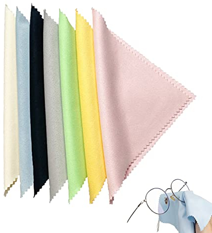 Yoezuo 7 Piezas Gafas Paño de Limpieza, Paños de Limpieza de Microfibra para Gafas, Pantallas LCD, Lentes,Cámaras, Teléfonos Móviles, Tabletas(7 Colores)
