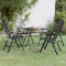 JUNZAI 5-TLG. Garten-Essgruppe, Esstisch Mit Stühlen Set, Gartenmöbel Sitzgruppe, Balkon Möbel, Garten Lounge Set, Essgruppe, Gartengarnitur, Streckgitter Anthrazit