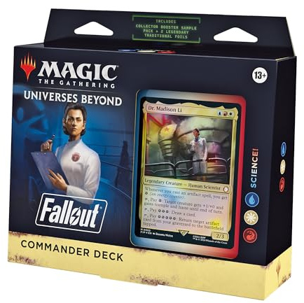 Magic: The Gathering Fallout Commander Deck - Science! (100-Card Deck, 2-Card Collector Booster Sample Pack + Accessories)