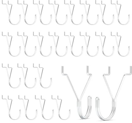 BFPeaky Lot de 40 crochets en argent pour panneau perforé de 2,5 cm pour accrocher de petits outils, présentoir de bijoux, articles de garage adaptés aux panneaux perforés de 0,6 cm, 3/16
