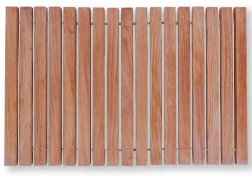 Nordic Teak 100% Solid Teak Wood String Mat - Indoor and Outdoor Use - Non-Slip Wooden Platform for Sauna, Pool, Hot Tub Flooring Decor and Protector (Natural Finish, 23.62 x 15.75)