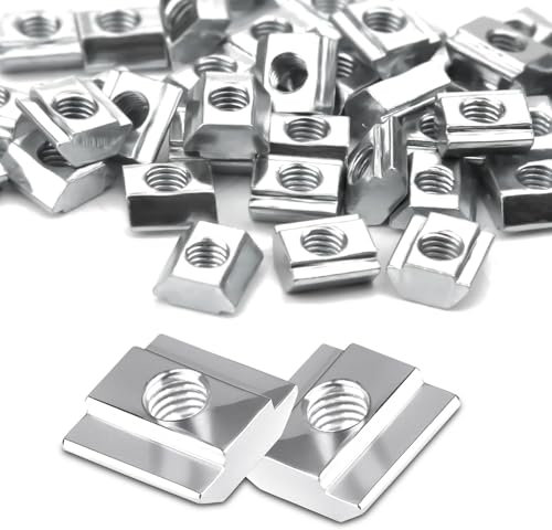 Ziamzra 40 Piezas Deslizante Tuerca M5 Tuerca en T European Standard Tuercas Deslizantes Serie 20 Carbono Tuerca de Ranura para Accesorios de Perfil de Aluminio Perfiles de Extrusión de Estándar