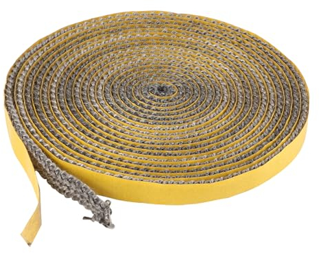 Junta Cristal Chimenea,3mm x 10mm x 4m Cinta Sellado Cristal Chimenea,Junta Chimenea Autoadhesivo Resistente al Calor para Estufa de Leña Puerta Chimeneas Tubo de Humo