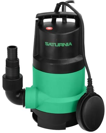 SATURNIA Bomba Aguas Sucias Sumergible 400 W. 8.000 lts/hora, Profundidad 5 Mts, Elevación 5,5 mts. Particulas max. Ø 30 mm.