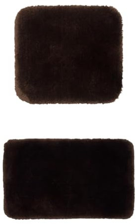 Gözze Badteppich Deluxe 2er Set, 50x45 cm + 60x100 cm, Farbe: Dunkelbraun