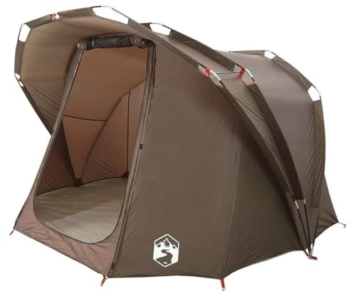 vidaXL Tente de pêche 4 Personnes Marron imperméable, Tente de Camping, Tente de Jardin, abri d'extérieur, abri de pêche, abri de Camping