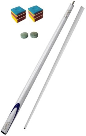 Perfeclan Pool-Queue, Snooker-Queue, Kohlefaser, zweiteilig, tragbarer Billard-Pool-Queue, Billard-Queue für Männer und Frauen, Wettkampf, Weiß