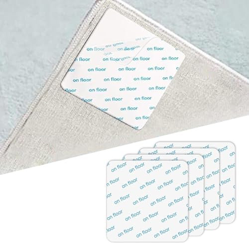 Rug Pad Gripper, Non Slip Washable Reusable Grippers Mat for Wooden Floor Vacuum Tech Anti Slip Grips for Carpet Grips Mat on Tile Floor(White,Size:10 * 10cm)