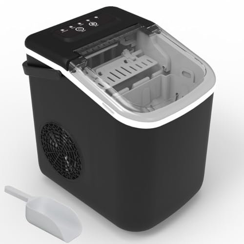 ICE CUBE MAKER Maquina de Hielo, 9 Cubitos de Hielo en 6 minutos, Dos medidas, 10kg en 24h, Máquina de Cubitos de Hielo para Uso Doméstico