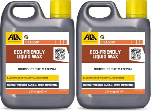 FILA Surface Care Solutions Cera per Cotto, Marmo, Veneziana, graniglia e Pietra Naturale. Dona alla Superficie Un Piacevole Effetto Lucido, 1L (Confezione da 2)