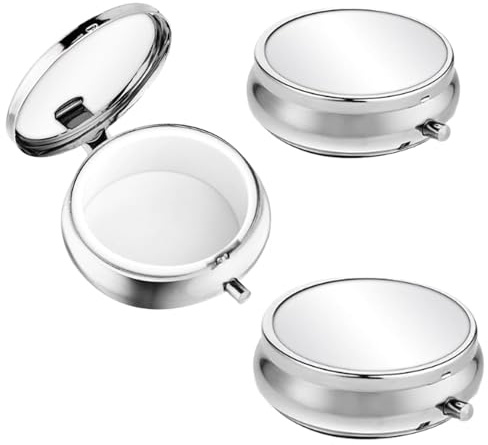 Dinghaole Boîte De Rangement De Comprimés En Métal De 3 Pièces - Ensemble De Boîte À Pilules De Voyage, Mini Boîte À Pilules Portable Avec Couvercle De Sécurité, Convient Pour Le Sac À Main Et La Poch