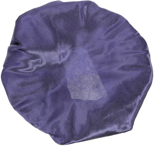 Ciieeo Ladies Satin Sleep Cap Elastic Hair Wrap Blue Night Bonnet for Women Hair Protection Bath Shower Cap